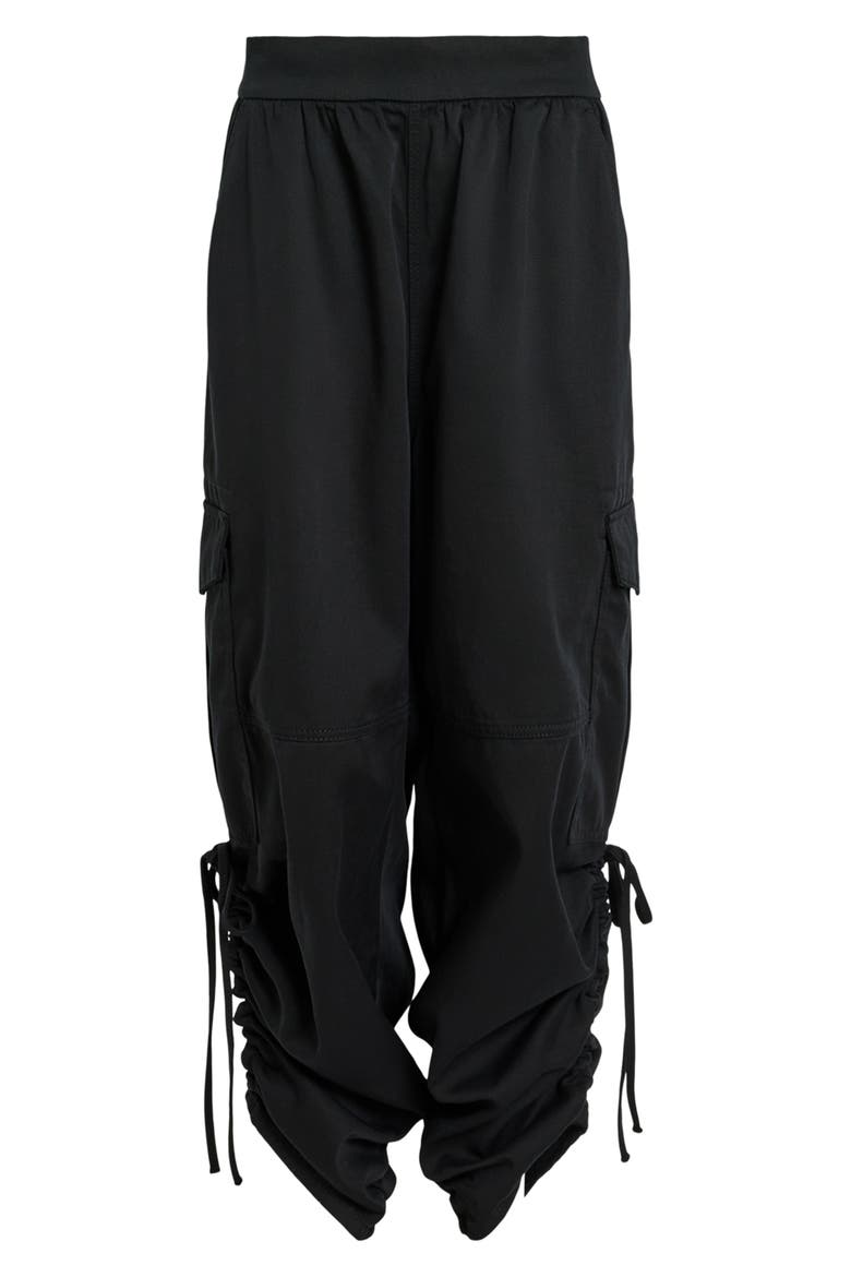 Kaye Ruched Cargo Pants, Alternate, color, BLACK