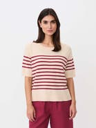 Masai Copenhagen Maflorayne Striped Shot Sleeve Knit Top