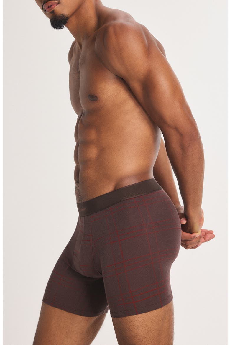 Savage X Cotton Blend Boxer Briefs, Alternate, color, RUSTIQUE PURPLE DRAWN PLAID