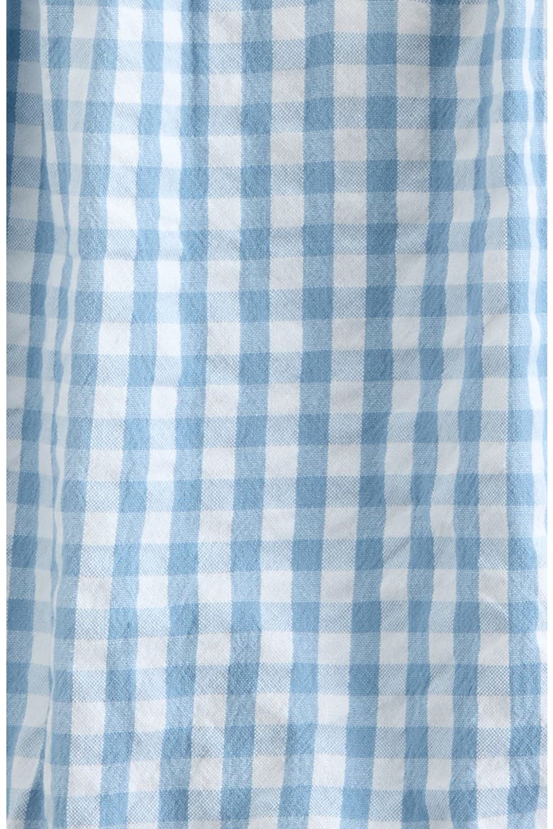 Flutter Sleeve Bubble Romper, Alternate, color, BLUE DUSK GINGHAM- FLOWERS