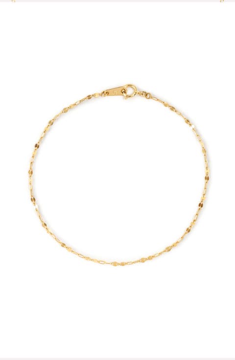 Solid Yellow Gold - Sparkle Link Chain Bracelet