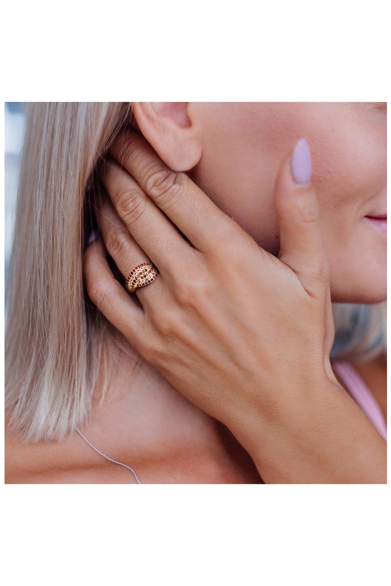 Garnet & Citrine Crossover Ring, Alternate, color, RED