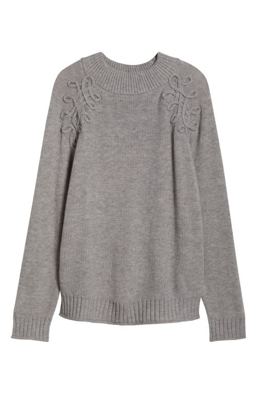 Wit & Wisdom Soutache Mock Neck Sweater In Gray