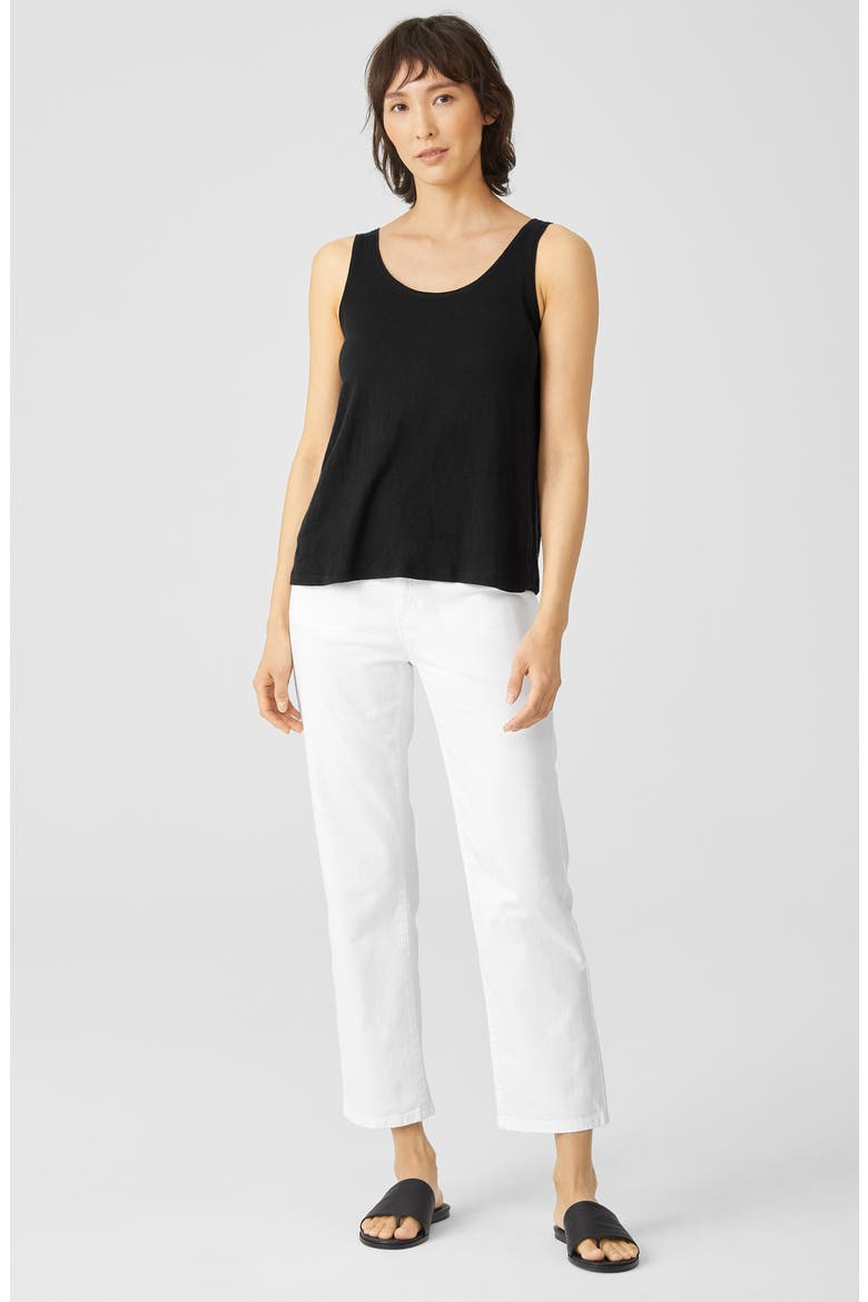 Organic Linen Tank, Alternate, color, BLACK