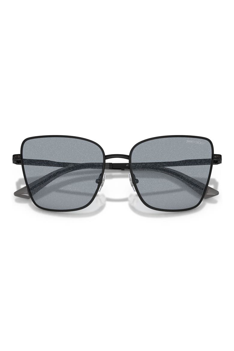 Orli 55mm Square Sunglasses, Alternate, color, MATTE BLACK / GREY GLITTER