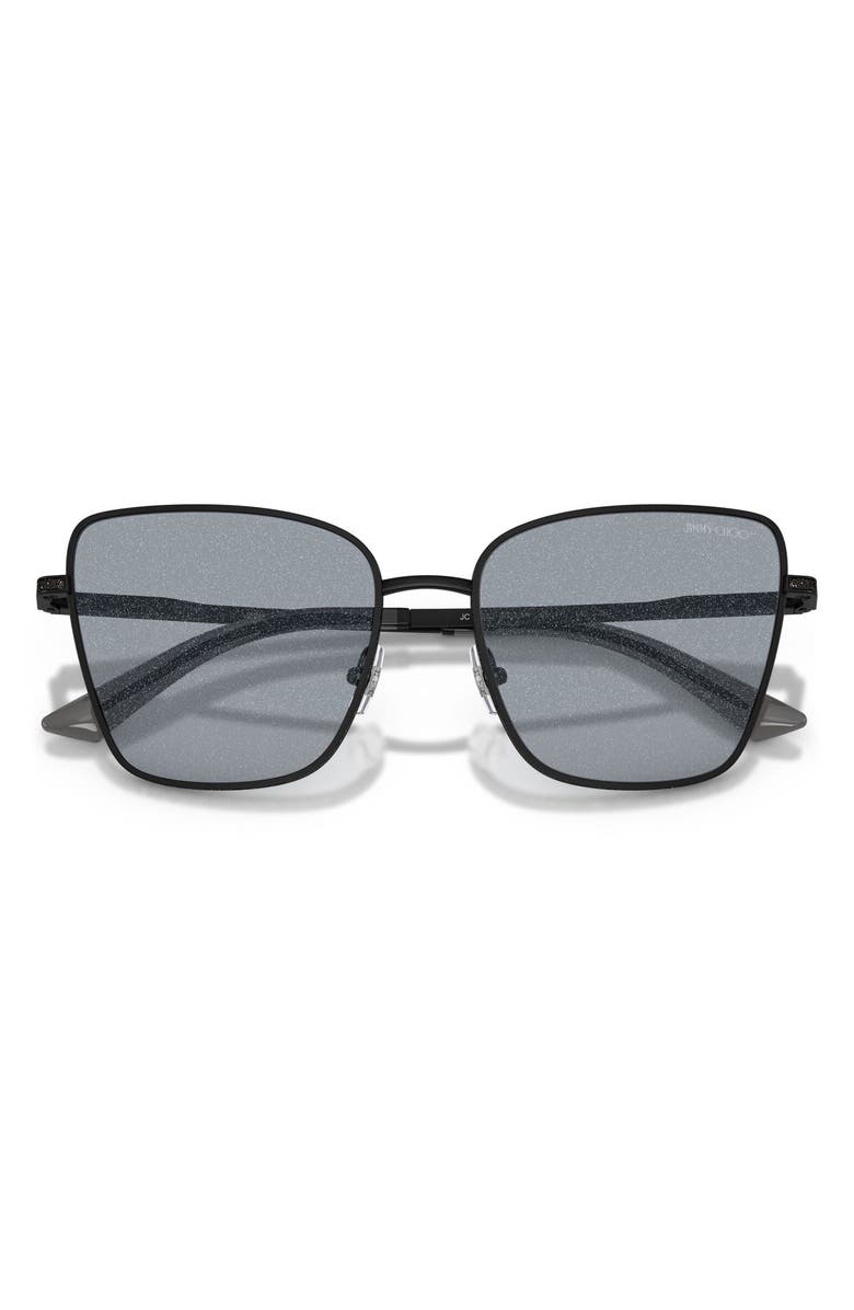 Jimmy Choo Orli 55mm Square Sunglasses, Alternate, color, Matte Black / Grey Glitter