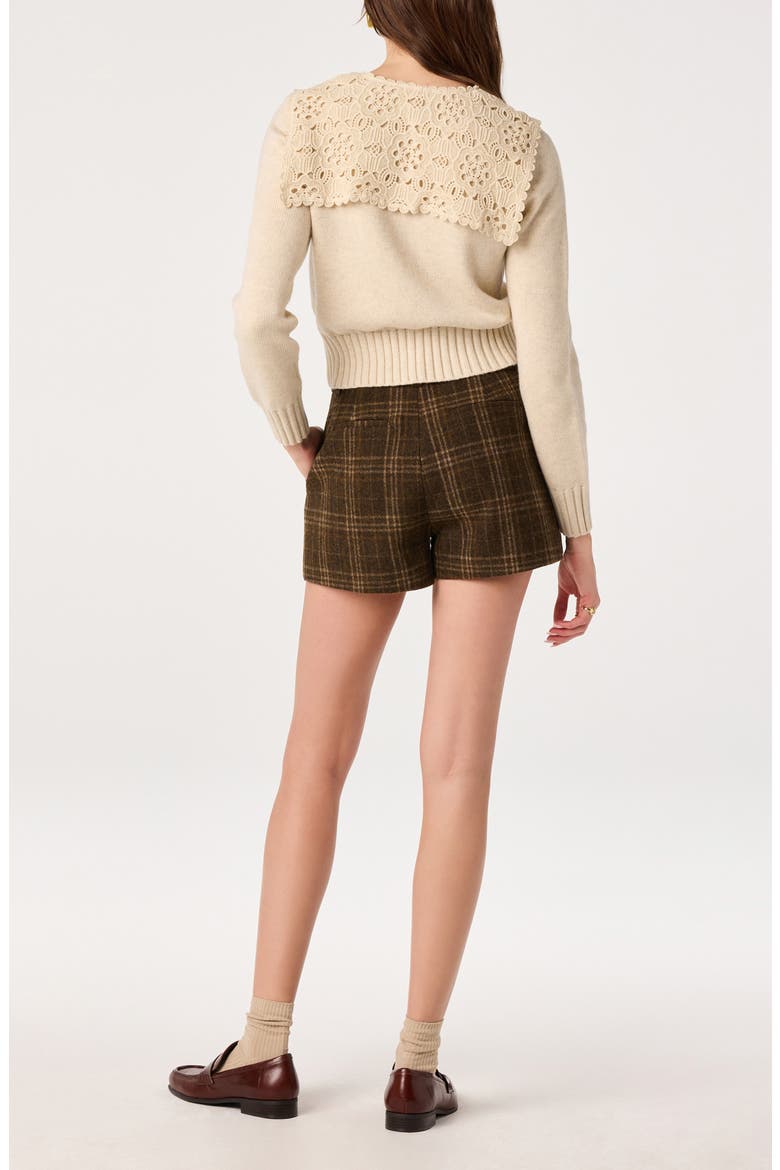 Rosabell Lace Collar Cardigan, Alternate, color, NATURAL