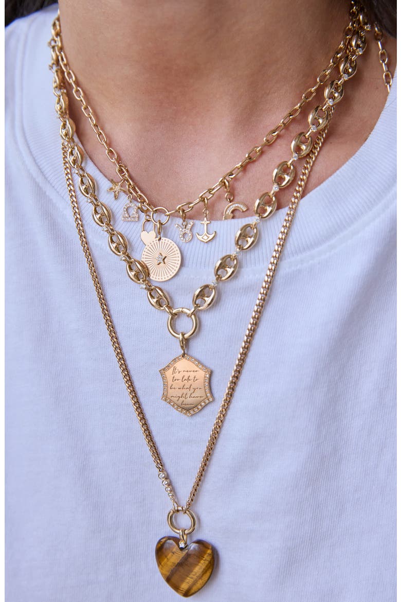 14K Gold Diamond Large Mariner Link Enhancer Necklace, Alternate, color, 14K YELLOW GOLD
