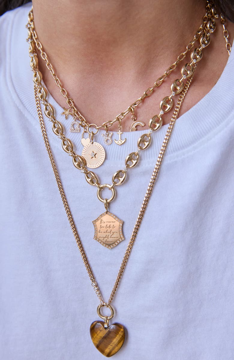 Zoë Chicco 14K Gold Diamond Large Mariner Link Enhancer Necklace, Alternate, color, 14K Yellow Gold