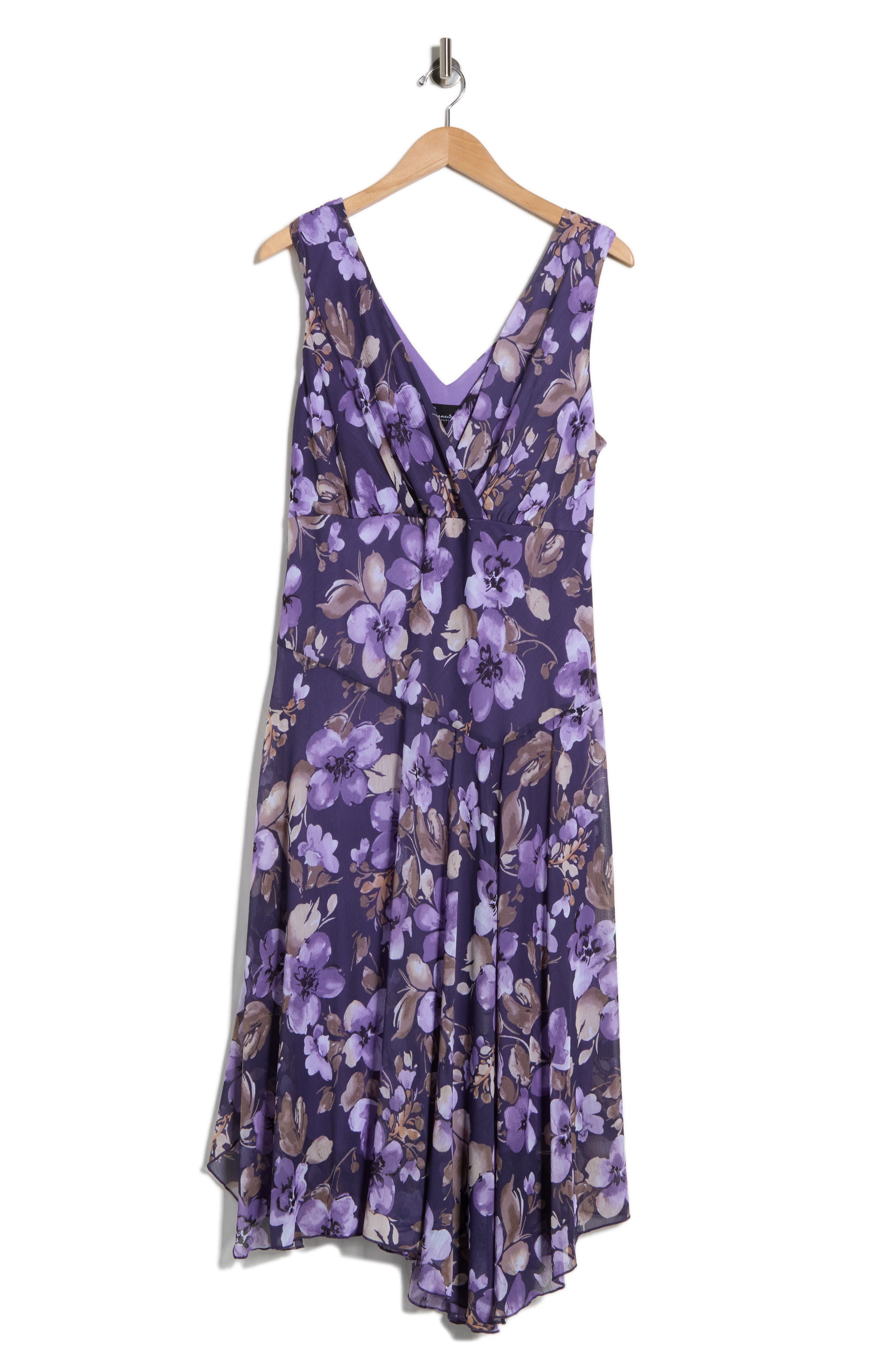 Connected Apparel Floral Sleeveless Chiffon Dress