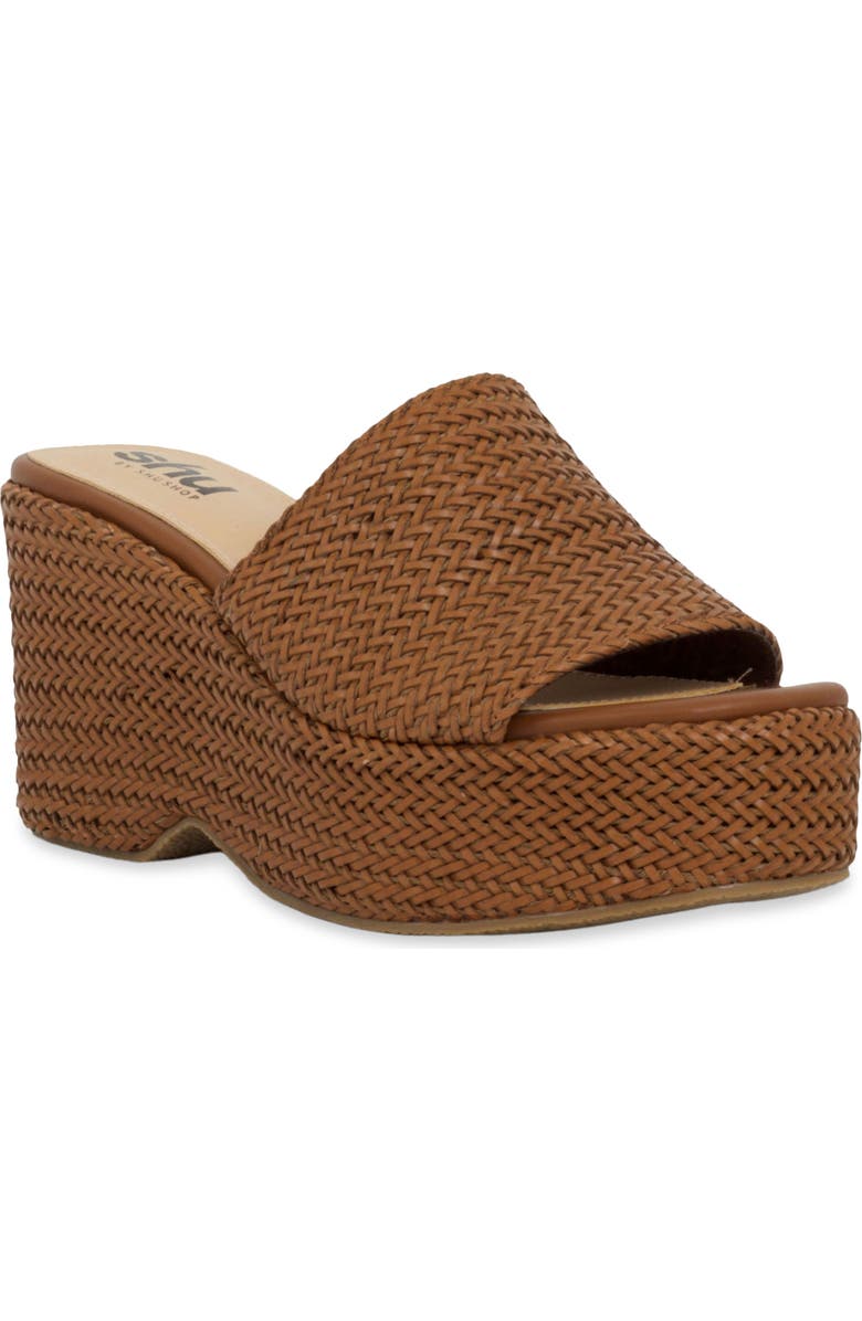 SHUSHOP Josie Platform Slide Sandal, Main, color, Tan