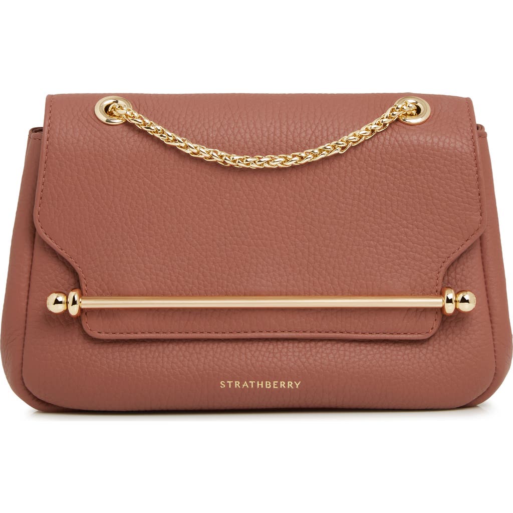 Strathberry Mini East/west Leather Soft Crossbody Bag In Sienna