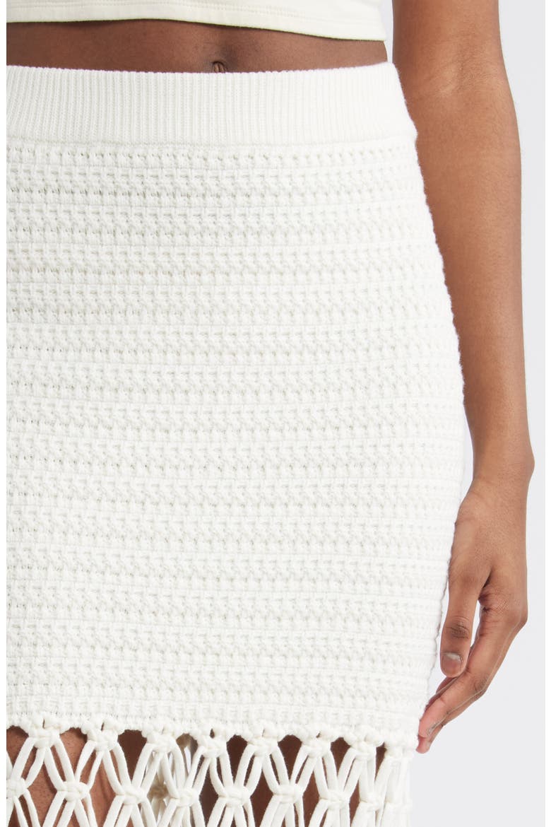 Sevilla Fringe Accent Knit Skirt, Alternate, color, WHITE