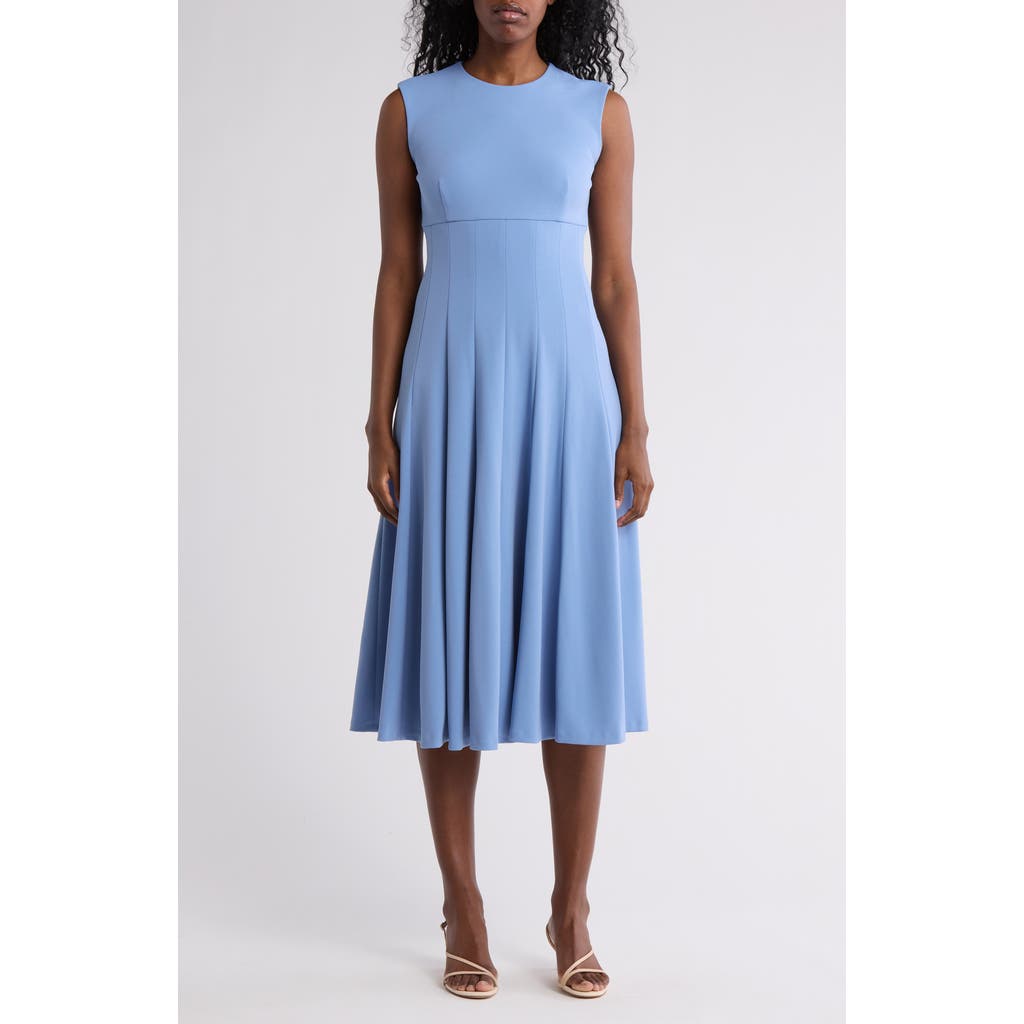 Calvin Klein Scuba Crepe Fit & Flare Dress In Bayou