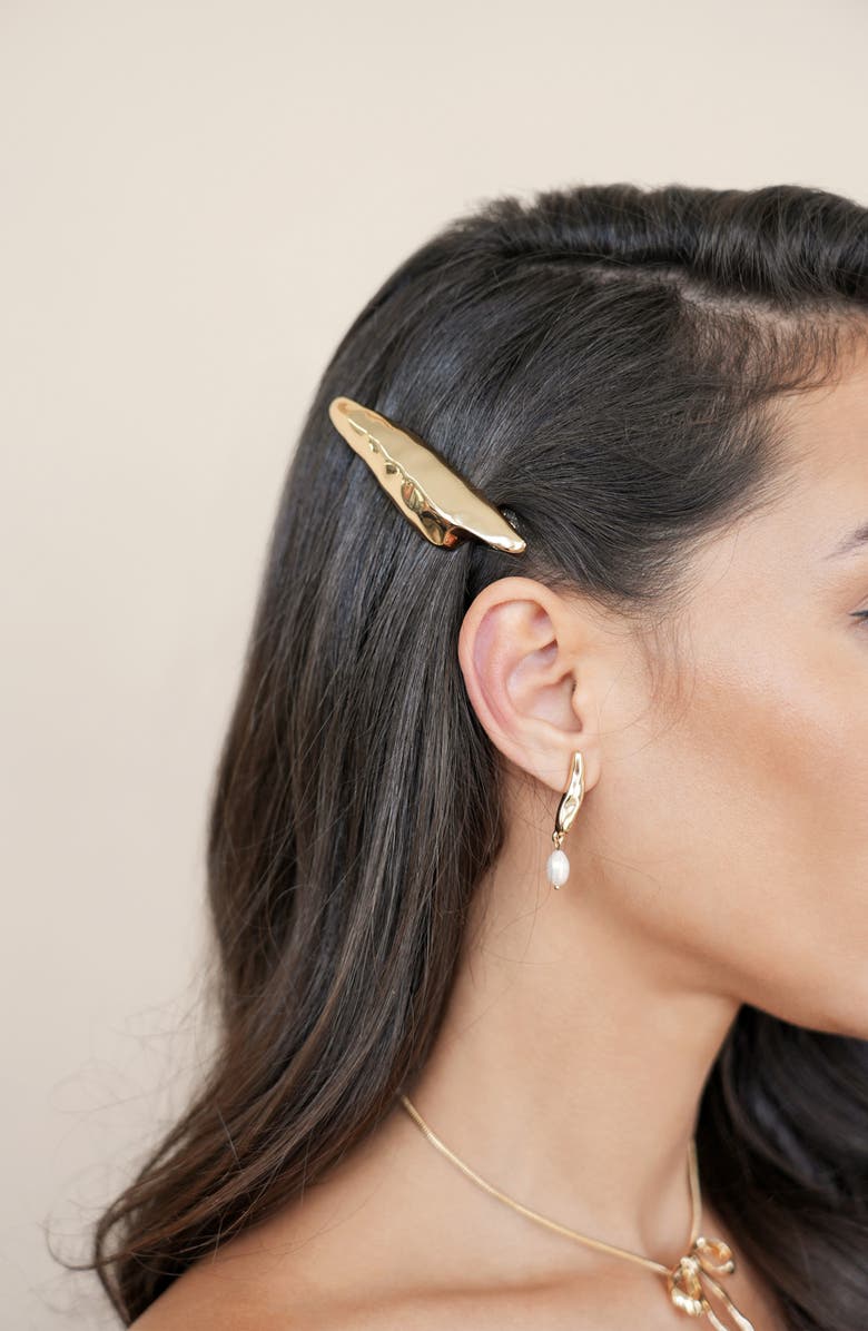 Ettika Modern Metal Barrette, Alternate, color, Gold
