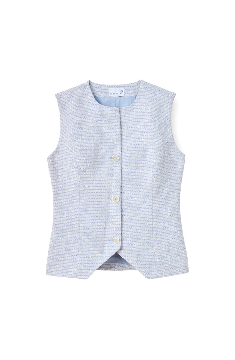 Cartolina Freja Tweed Vest, Main, color, Blue Mist