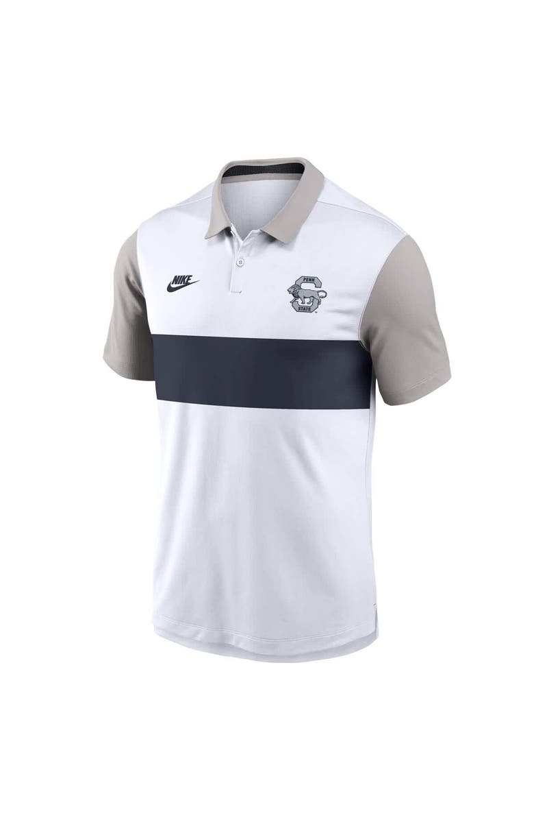 Nike Men's Nike White/Gray Penn State Nittany Lions Athletic Prep Legacy Logo Vapor Performance Polo, Alternate, color, White