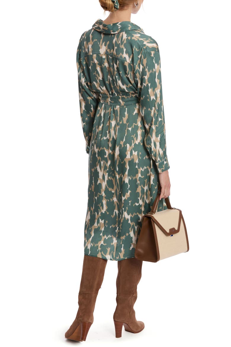 Rym maternity and nursing shirt dress, Alternate, color, DARK GREEN