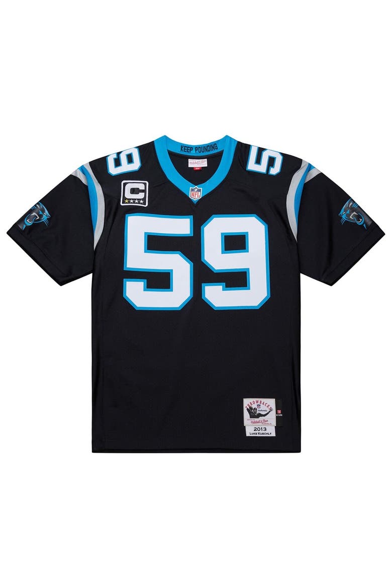 Men's Mitchell & Ness Luke Kuechly Black Carolina Panthers 2013 Authentic Throwback Retired Player Jersey, Main, color, Black