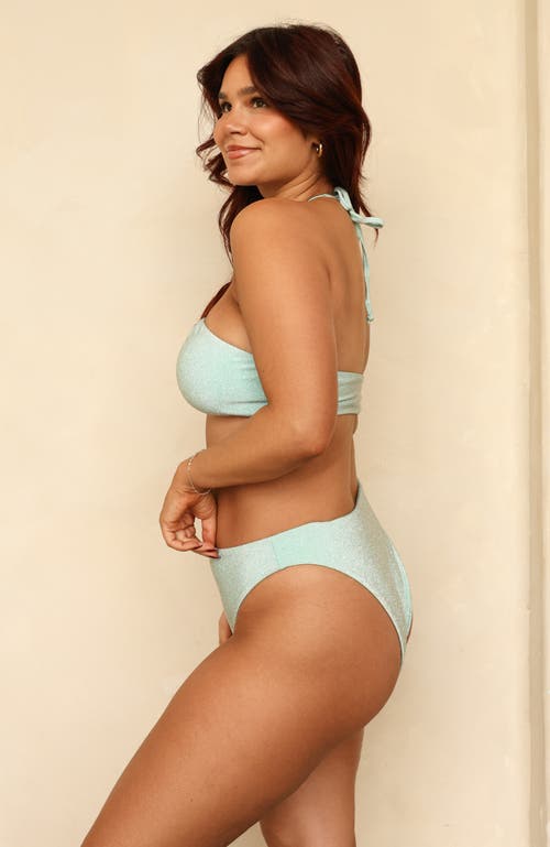 Dippin Daisys Amalfi String Tie Bandeau Bikini Top In Bleached Aqua