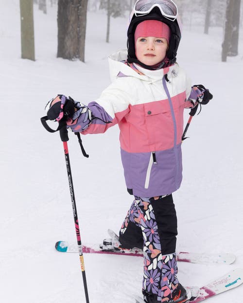 Deux Par Deux Two-piece Teknik Snowsuit Retro Flower In Multi