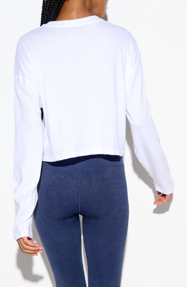 Spiritual Gangster Cosmic Connection Drew Long Sleeve Crop Top, Alternate, color, White
