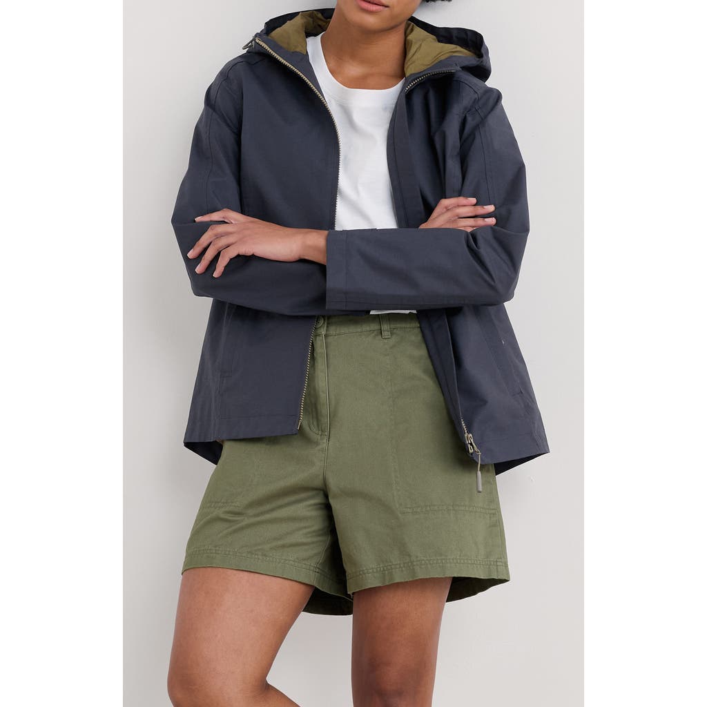 Shop Seasalt Cornwall Waterway Hooded Waterproof Jacket In Inkwell