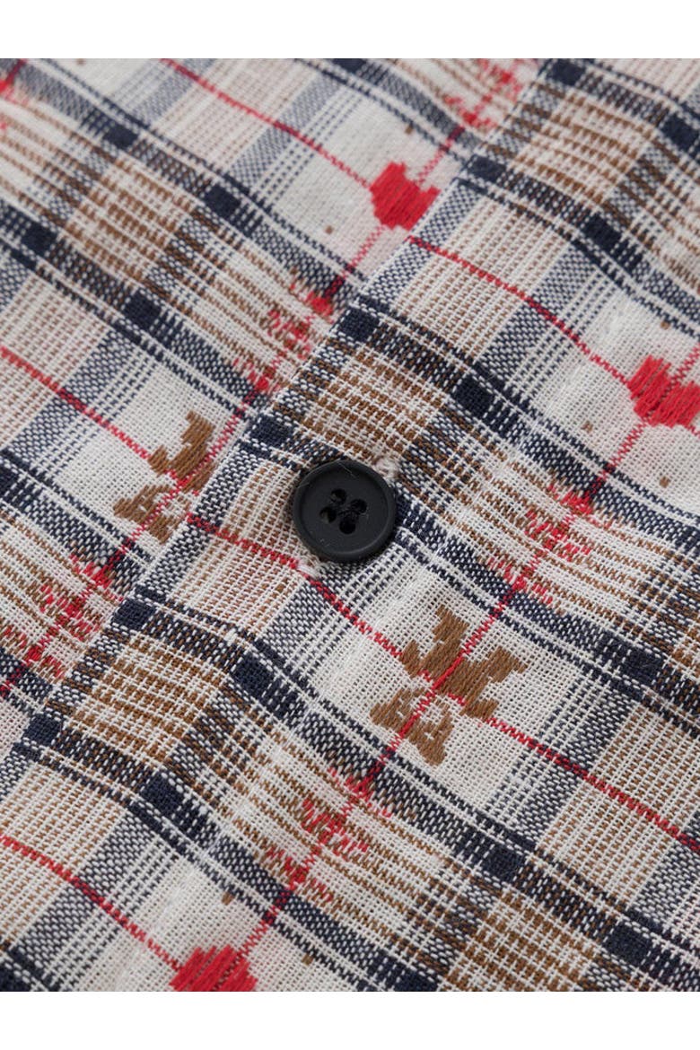 Crochet Heart Pocket Plaid Shirt, Alternate, color, Red