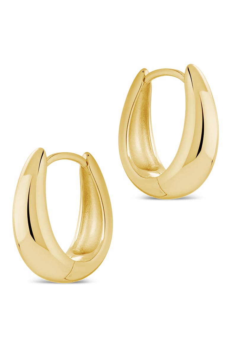 Sculpted Dome Huggie Hoop Earrings, Alternate, color, GOLD