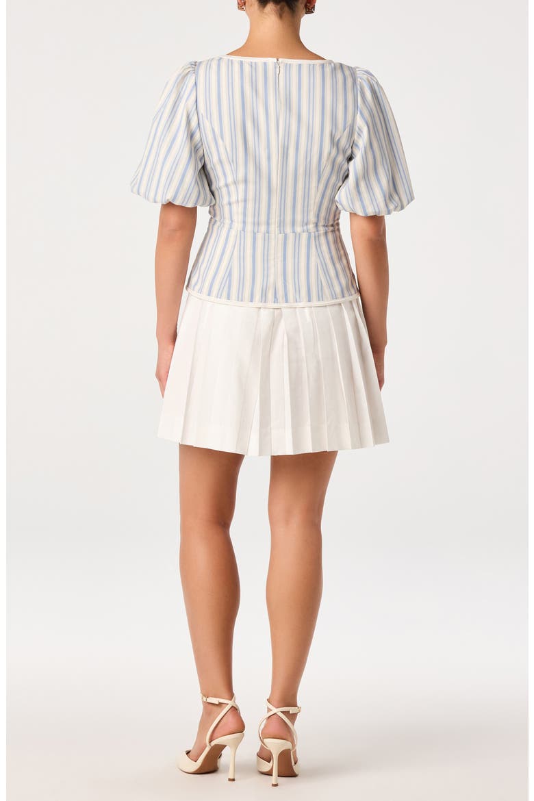 Brigitta Mixed Media Dress, Alternate, color, WHITE BLUE STRIPE