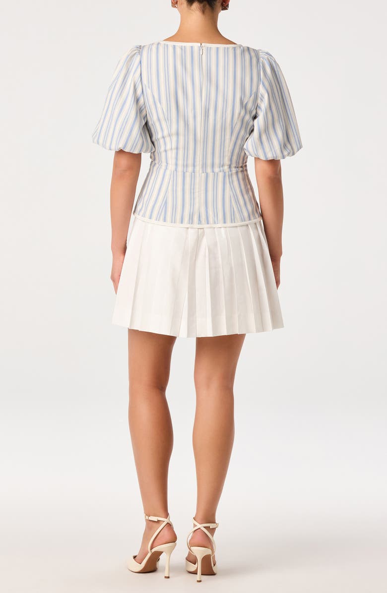 ASTR the Label Brigitta Mixed Media Dress, Alternate, color, White Blue Stripe