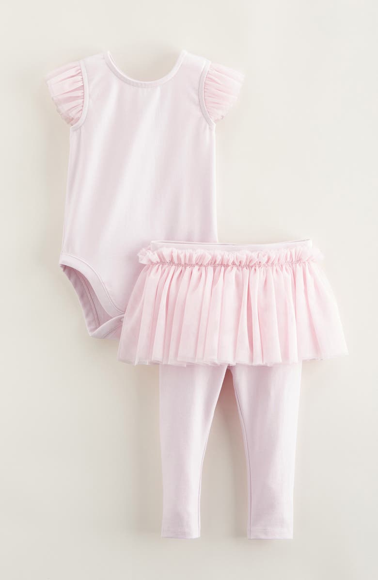 Nordstrom Sweet Ballerina Ruffle Bodysuit & Skirted Leggings Set, Main, color, Purple Light