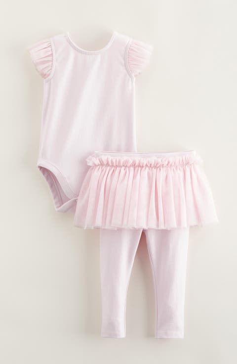 Sweet Ballerina Ruffle Bodysuit & Skirted Leggings Set (Baby)