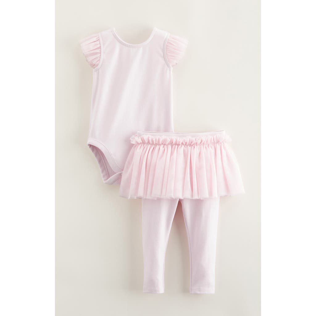 Nordstrom Sweet Ballerina Ruffle Bodysuit & Skirted Leggings Set