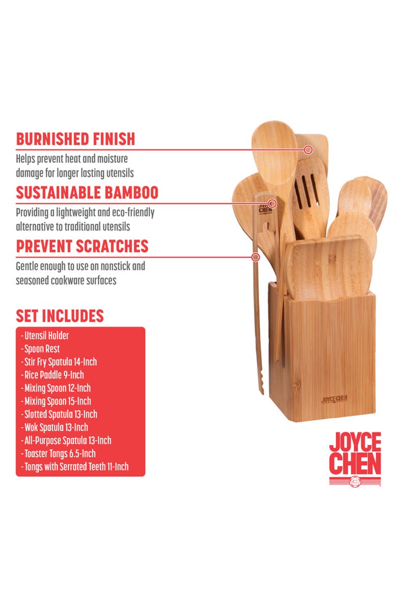 JOYCE CHEN 11 Piece Burnished Utensil Set, Alternate, color, Bamboo