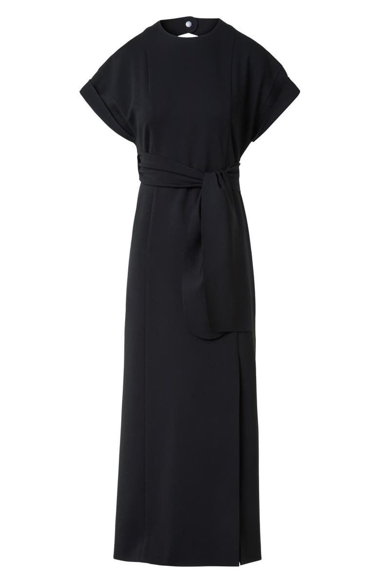 Akris punto Dot Cutout Back Dolman Sleeve Midi Dress, Alternate, color, Black