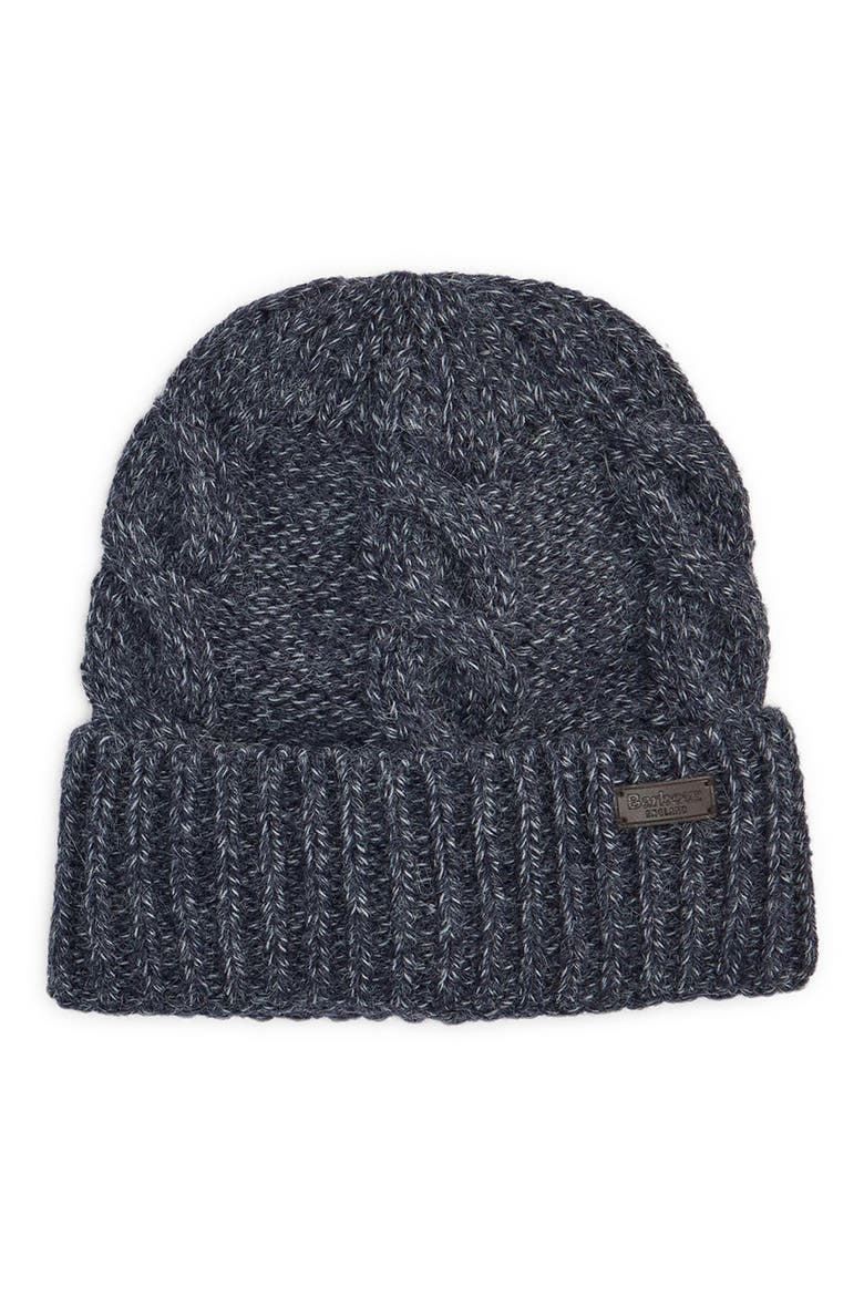 Jesmond Cable Stitch Scarf & Beanie Set, Alternate, color, NAVY