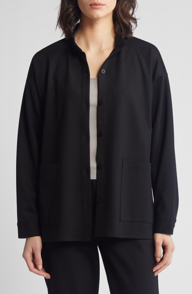 Eileen Fisher Stand Collar Overshirt, Main, color, 