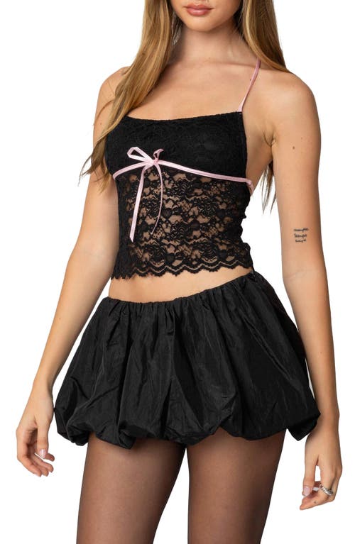 EDIKTED EDIKTED CONTRAST RIBBON LACE HALTER TOP