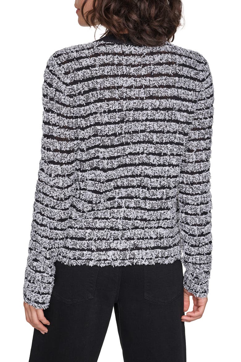 Striped 4-Pocket Cardigan, Alternate, color, BLACK/ SOFT WHITE