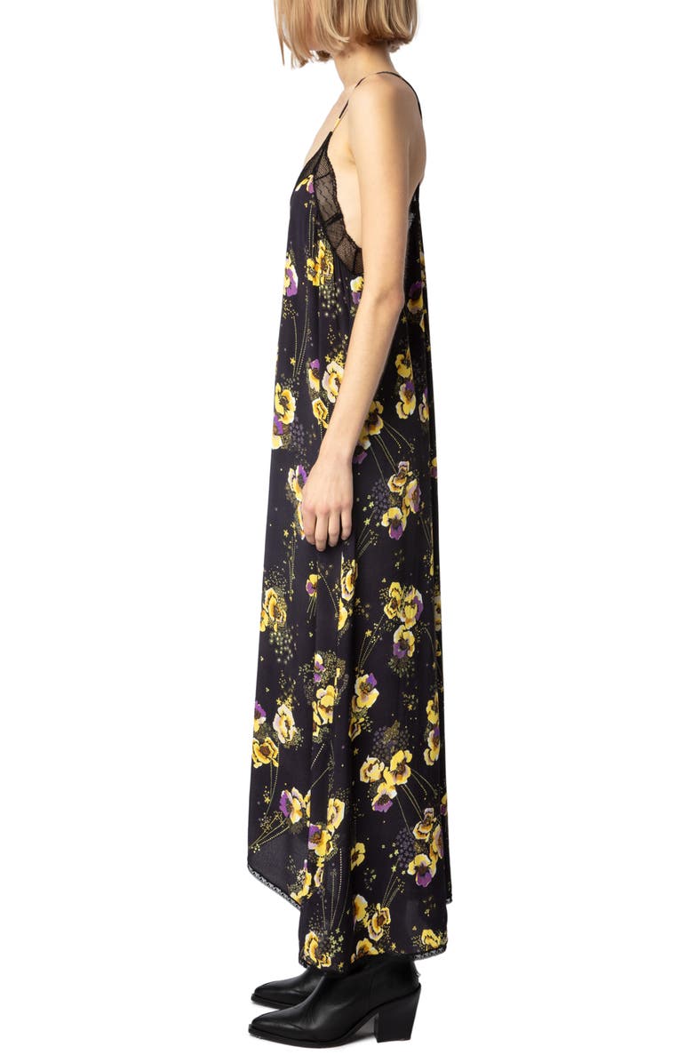 Zadig & Voltaire Risty Yoko Floral Crepe Slipdress, Alternate, color, 