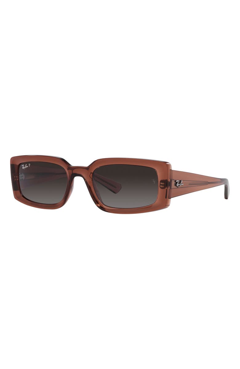 Ray-Ban Kiliane 54mm Gradient Polarized Pillow Sunglasses, Alternate, color, Transparent Brown