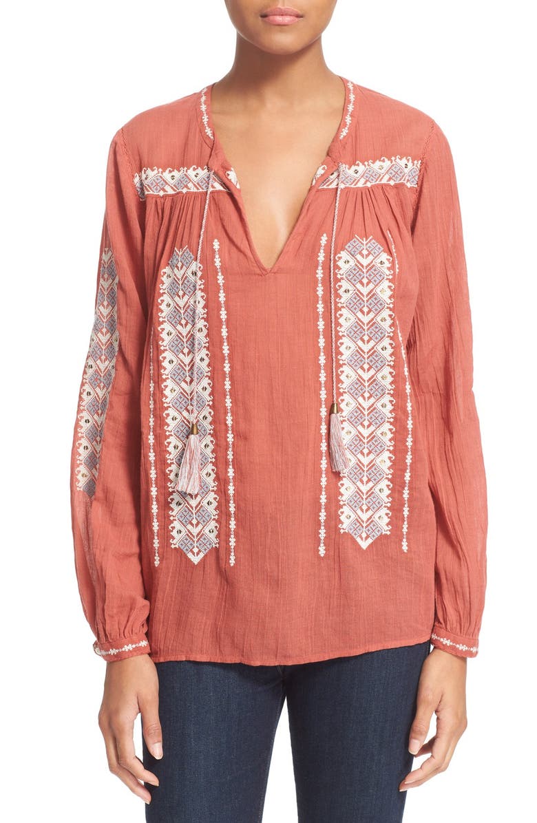 Joie 'Tsoline' Embroidered Blouse, Main, color, 