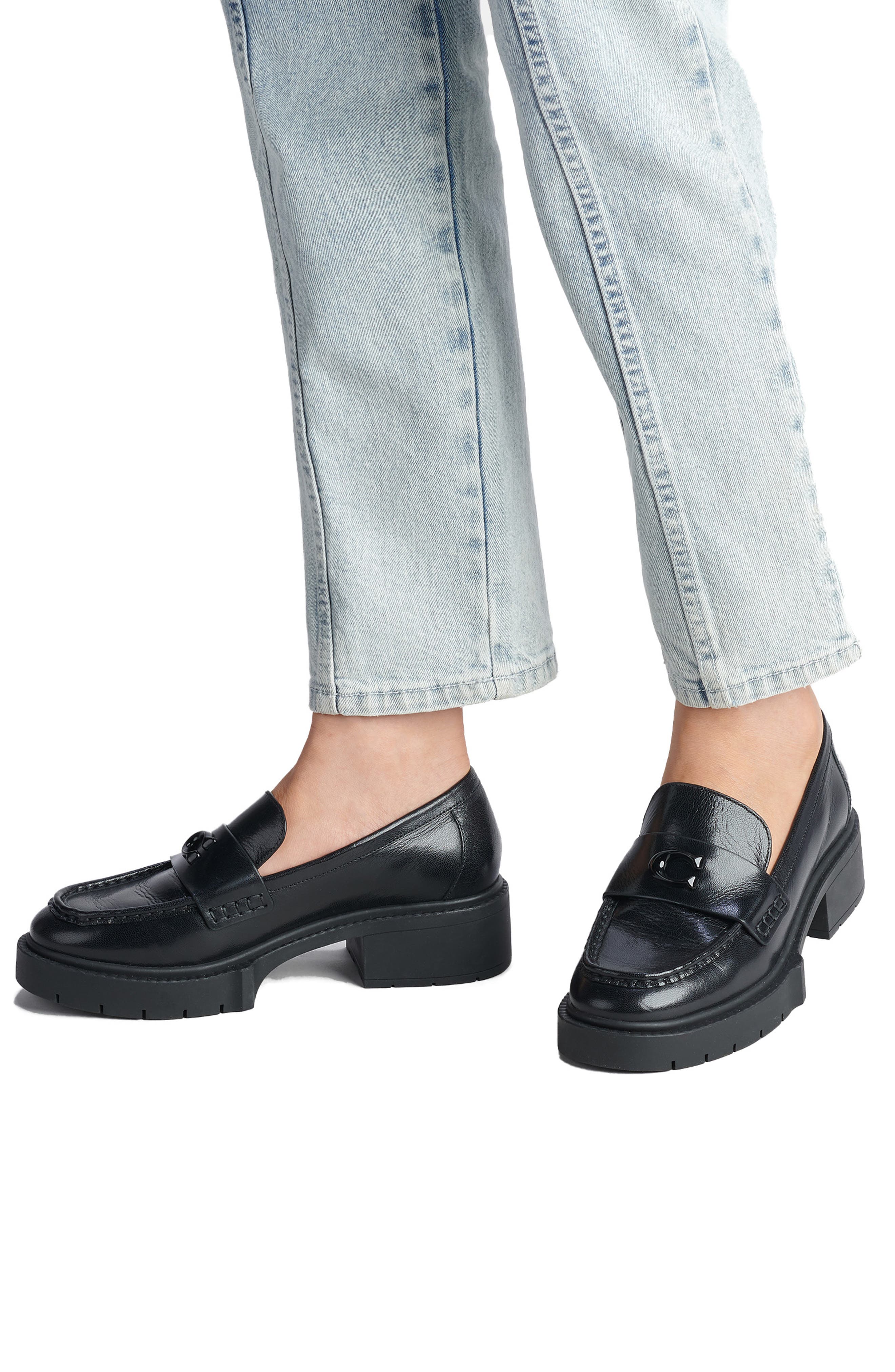 COACH Leah Platform Loafer, Alternate, color, Black