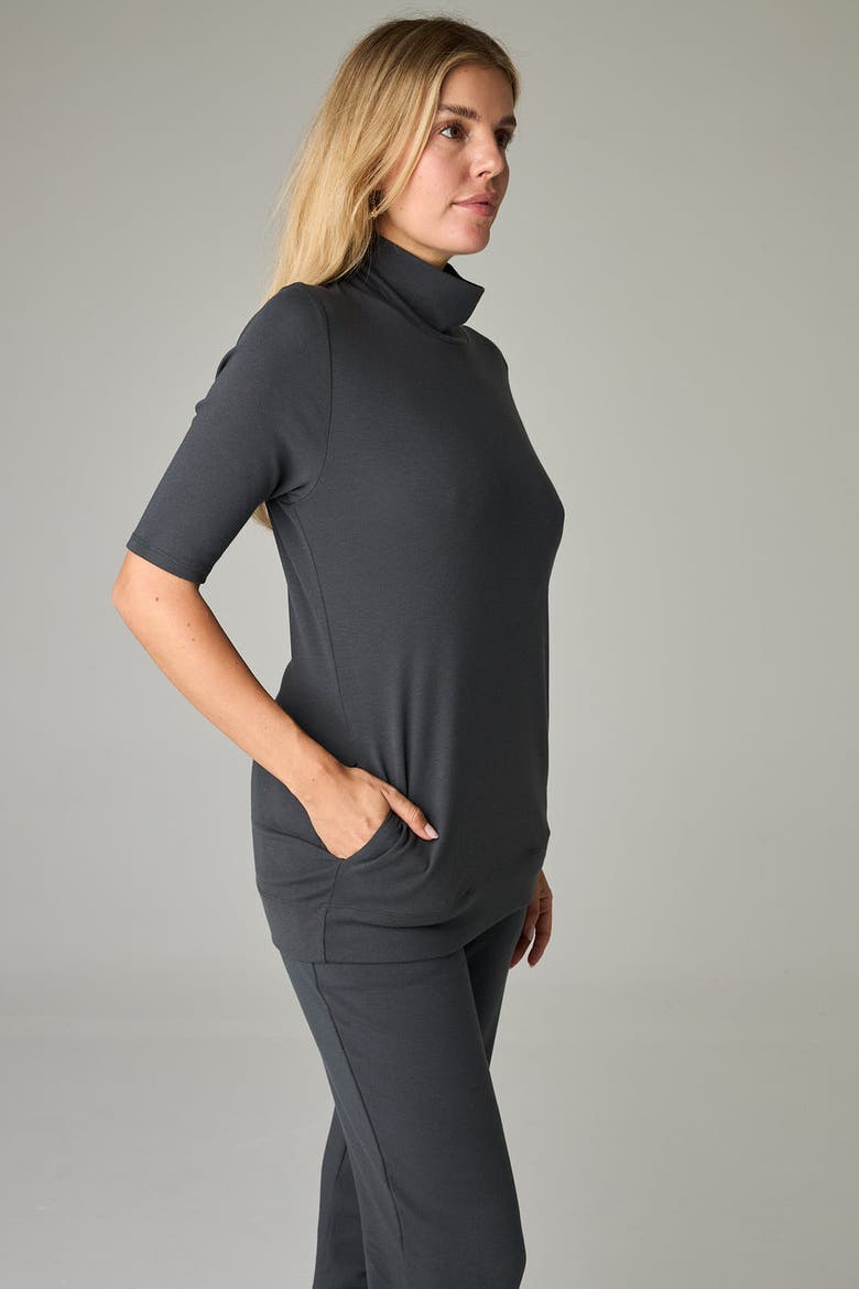 Acadia Aspen Eco-Luxe Rib Short-Sleeve Top - Ultra-Luxe Flow, Alternate, color, Slate