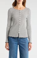 Vince Camuto Stripe Stretch Cotton Knit Top