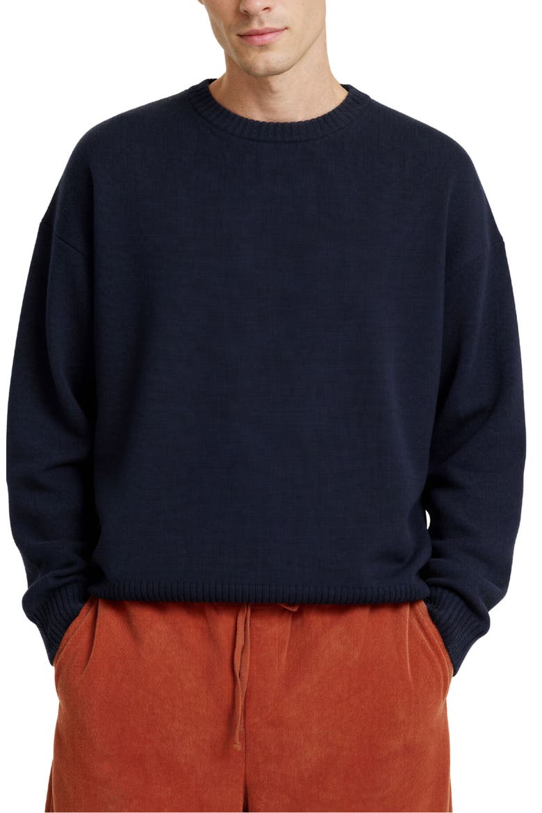 Oversize Crewneck Sweater, Main, color, NAVY