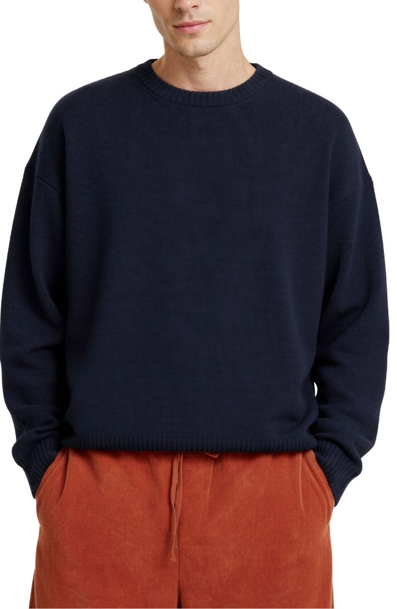 D.RT Oversize Crewneck Sweater, Main, color, Navy