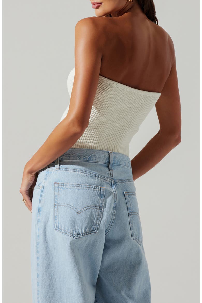 Kailess Strapless Sweater, Alternate, color, OFF WHITE