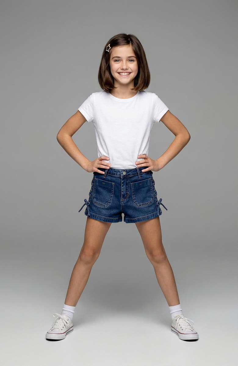 Joe's Jeans Kids' Emmy Lace-Up Denim Shorts, Alternate, color, Medium Wash